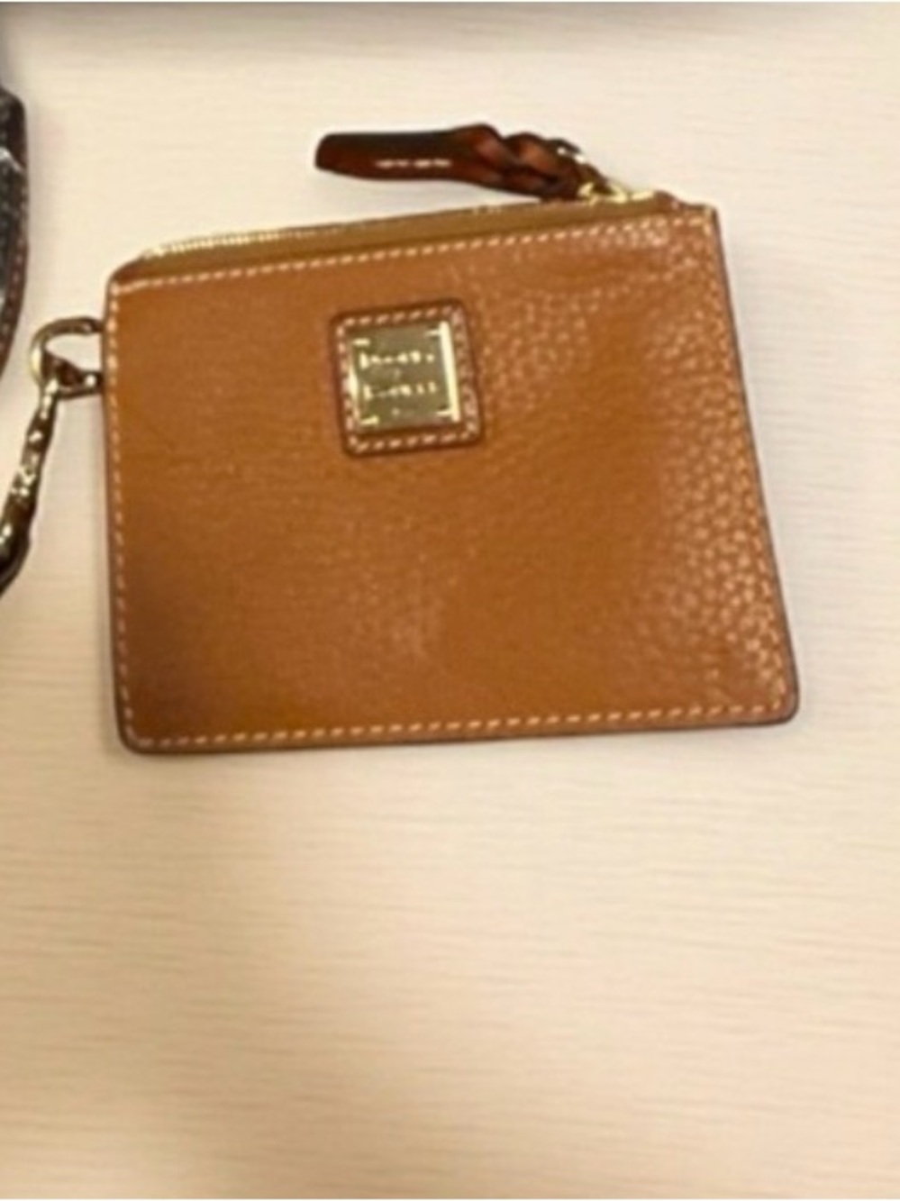 Dooney & Bourke cognac pebble leather New coin purse wallet. Hard find! Rare!